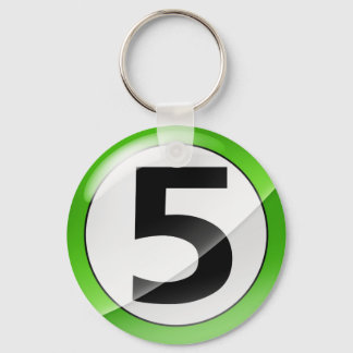 Porte-clés Numéro 5 Porte - clé vert