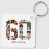 Porte-clés Numéro 60 Collage photo (Dos)