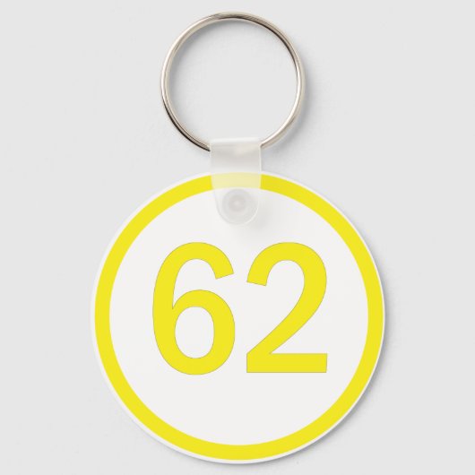Porte-clés numéro, 62, dans un cercle (Recto)
