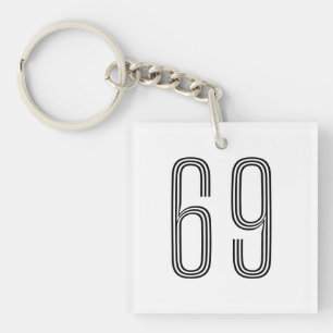 Porte-clés Numéro 69 Femme/Épouse sur mesure, Cadeau de fianc