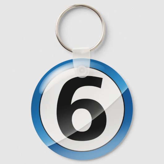 Porte-clés Numéro 6 Porte - clé bleu (Recto)
