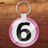 Porte-clés Numéro 6 Porte - clé rose (Recto)