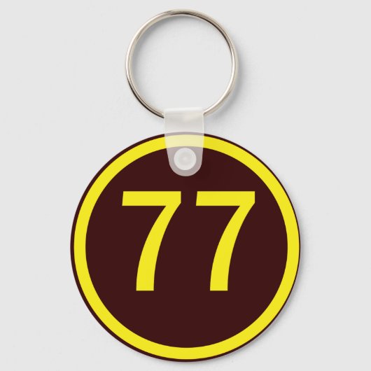 Porte-clés numéro, 77, dans un cercle (Recto)