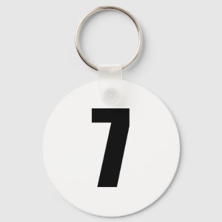 Porte-clés numéro 7 en noir sur blanc bouton porte - clé