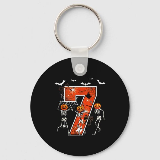 Porte-clés Numéro 7 Six Sept Mème 6 7 Halloween Danse Squelet (Recto)