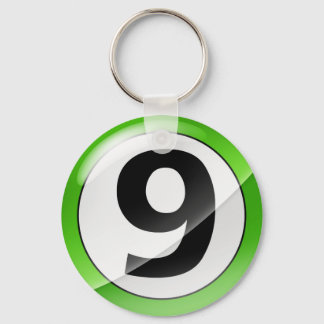 Porte-clés Numéro 9 Porte - clé vert
