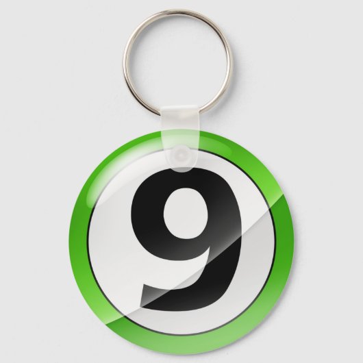 Porte-clés Numéro 9 Porte - clé vert (Recto)