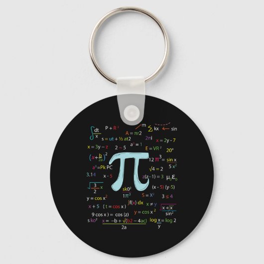 Porte-clés Numéro Cercle Pi Formules Nerdy Mathématiciens Pi (Recto)