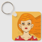Porte-clés Numéro d'angle Princesse aux cheveux longs blonds (Recto)