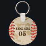 Porte-clés Numéro de base-ball Vintage personnalisé Rétro<br><div class="desc">Personnalisé vintage nom de baseball numéro design rétro peut être bon pour vous si vous aimez Baseball. Ou cela pourrait être un grand cadeau pour ceux qui aiment le baseball.</div>