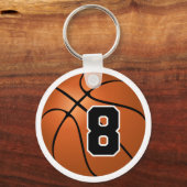 Porte-clés Numéro de basket-ball 8 (Recto)