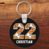 Porte-clés Numéro de basket-ball personnalisé 22 (Recto)