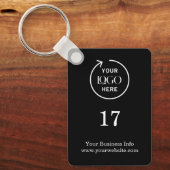 Porte-clés Numéro de chambre | Black Business Modern (Recto)