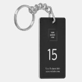 Porte-clés Numéro de chambre d'hôtellerie moderne noir (Devant gauche)