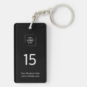 Porte-clés Numéro de chambre d'hôtellerie moderne noir (Dos)