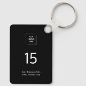 Porte-clés Numéro de chambre d'hôtellerie moderne noir (Verso)