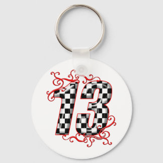 Porte-clés numéro de course automobile 13