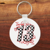 Porte-clés numéro de course automobile 13 (Recto)
