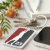 Porte-clés Numéro de Jersey de basket-ball Parties scintillan (Devant droit)