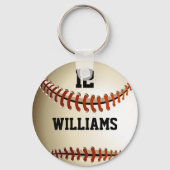 Porte-clés Numéro de nom personnalisé Baseball (Recto)
