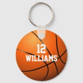 Porte-clés Numéro de nom personnalisé Basketball (Recto)