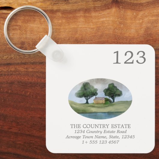 Porte-clés Numéro de pièce d'immeuble d'affaires moderne Code (Recto)