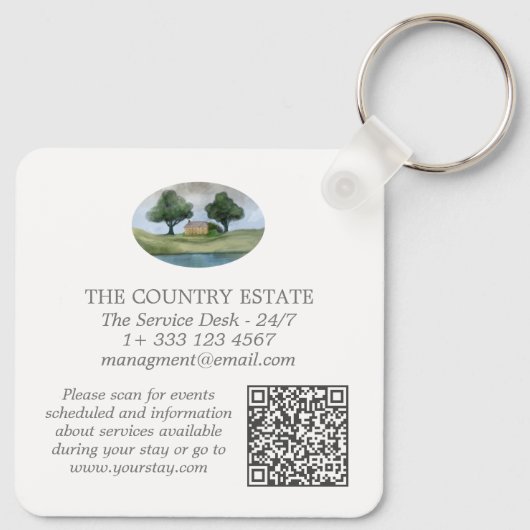 Porte-clés Numéro de pièce d'immeuble d'affaires moderne Code (Dos)