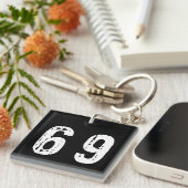 Porte-clés Numéro de sport 69 (Devant Droit)