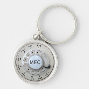 Porte-clés Numéro de téléphone Rotary Cream personnalisé