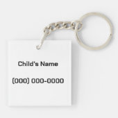 Porte-clés Numéro d'identification de l'enfant Blockstyle épé (Dos)