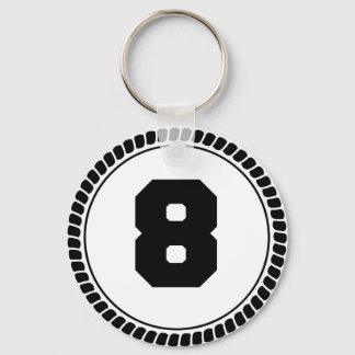 Porte-clés Numéro huit cercle