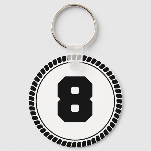 Porte-clés Numéro huit cercle (Recto)