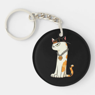 Porte-clés Numéro Lien & Partage Chat Calico -UN