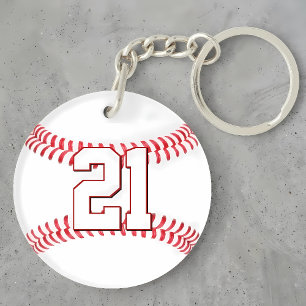 Porte-clés Numéro ou initiales de maillot de baseball personn