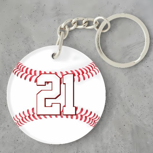 Porte-clés Numéro ou initiales du joueur de baseball personna
