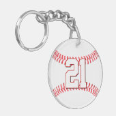 Porte-clés Numéro ou initiales du maillot du joueur de base-b (Devant gauche)