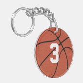 Porte-clés Numéro ou initiales du maillot du joueur de basket (Devant gauche)