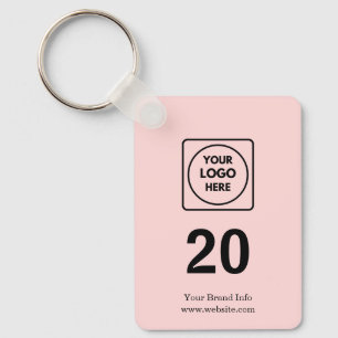 Porte-clés Numéro personnalisé rose Clé du logo de propriét