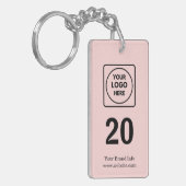 Porte-clés Numéro Rose | Conception de logo de propriété comm (Devant gauche)