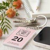 Porte-clés Numéro Rose | Conception de logo de propriété comm (Devant droit)