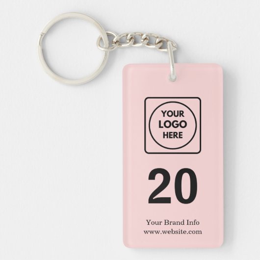 Porte-clés Numéro Rose | Conception de logo de propriété comm (Devant)