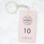 Porte-clés Numéro rose | Logo Business Property Room<br><div class="desc">A simple custom blush pink business matriplate dans un style moderne minimal which can be easily updated with your company logo room number and text. The perfect design for a hotel, motel, guest house, bed and breakfast hospitality setting or to label the keys in your office building. The pIf you...</div>