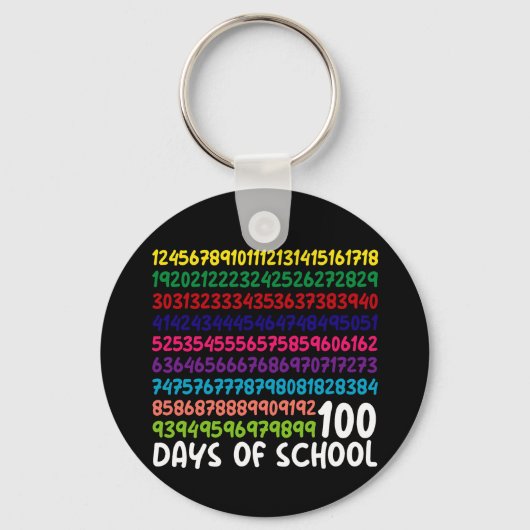 Porte-clés Numéros mathématiques 100e Jour de l'école Enseign (Recto)