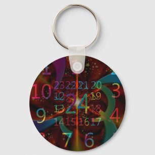 Porte-clés Numéros psychadéliques motif, design fascinant