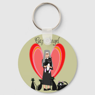 Porte-clés Nun Cat Angel Art Cadeaux