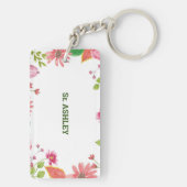 Porte-clés Nun Religieux 5e Anniversaire Fleurs aquarelles (Dos)
