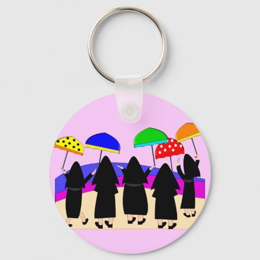 Porte-clés Nuns With Umbrellas "Expecting Rain" (Recto)