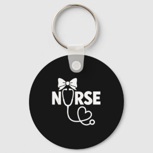 Porte-clés Nurse à l'arc flirt Stéthoscope Artwork de cœur