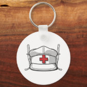 Porte-clés Nurse Cap with Red Cross and Medical Tools Design (Recto)