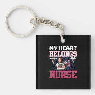 Porte-clés Nurse Gift My Heart Belongs Nurse